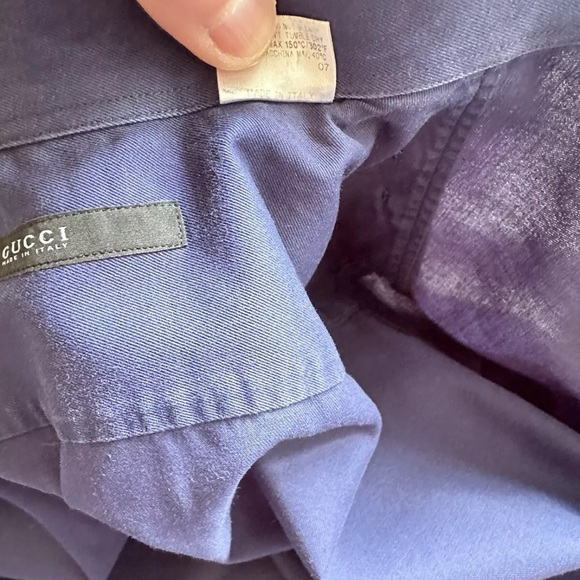 Gucci Duke Mens Button Down Dress Shirt, Blue Double Front Pocket Sz 39/15.5 - Picture 7 of 10